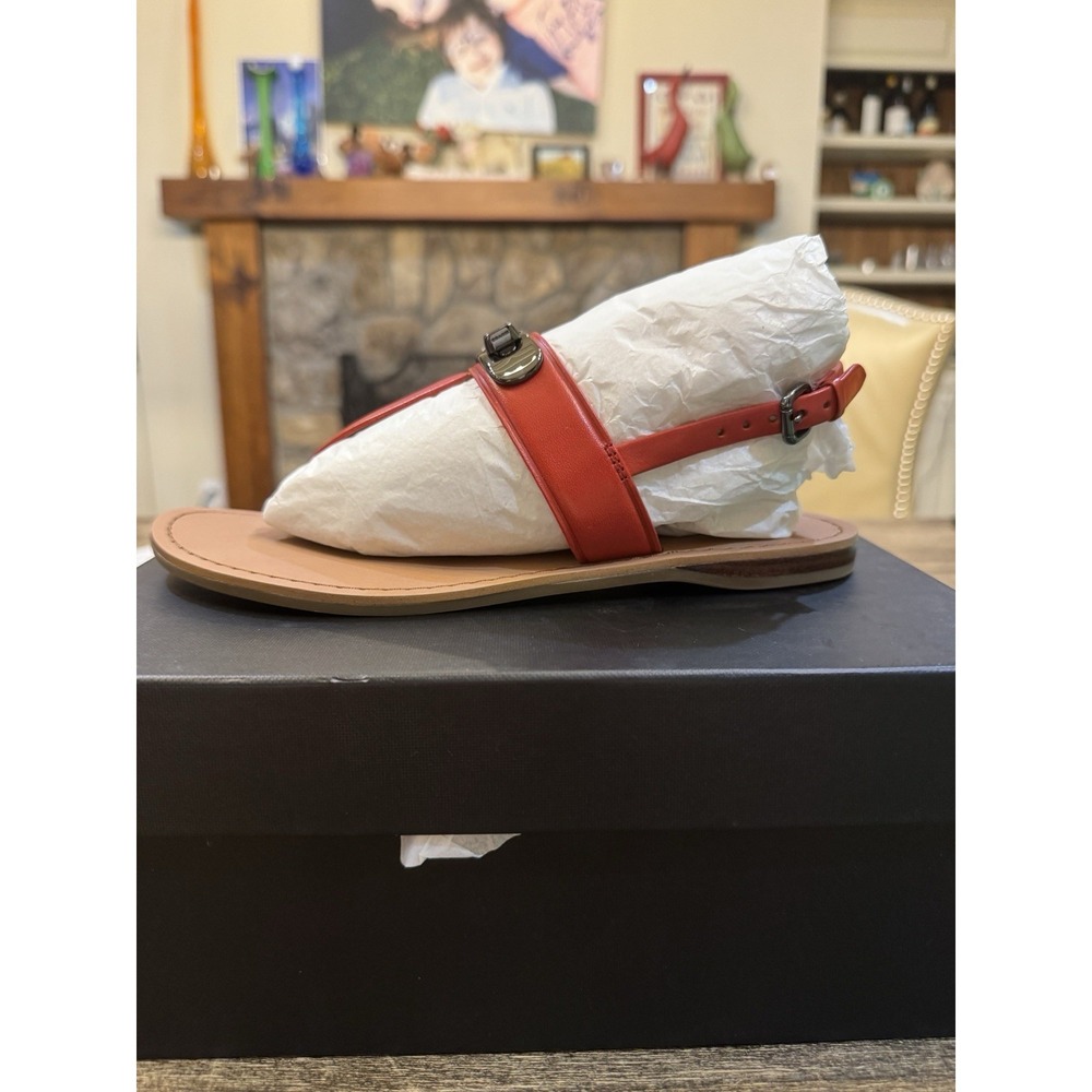 Coach Gracie Swagger Thong Sandals Burnt Orange Size 6.5 New In Box - Picture 8 of 16